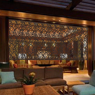 6 ft. H x 4 ft. W Laser Cut Metal Privacy Screen Fence, Decorative Outdoor Divider by e-Joy