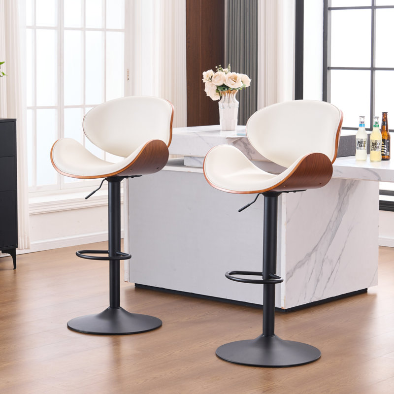 Tabouret de bar rembourré Modern, Blanc