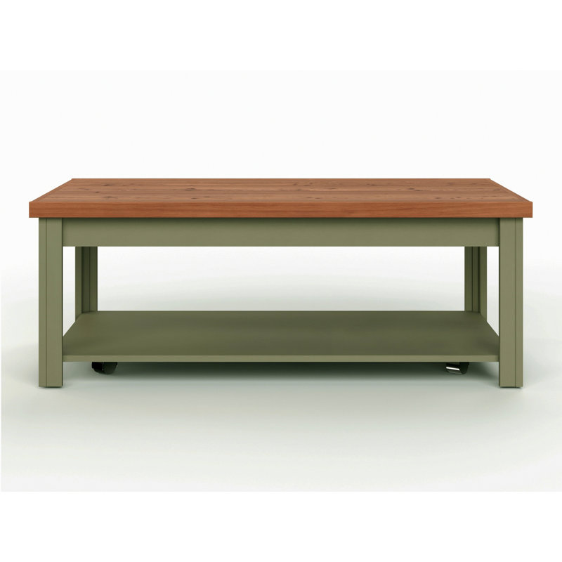 Table basse avec une tablette inférieure, Vert