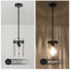 Ensemble de 2 luminaires suspendus en verre de style industriel moderne (1 lumière, 13 cm) pour îlot de cuisine ou au-dessus d'un évier.-121635195