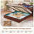 Farmhouse Queen Bed Frame with Hydraulic Lift Storage, LED Lights & Charging Station, Brown-1924652672-1925583384