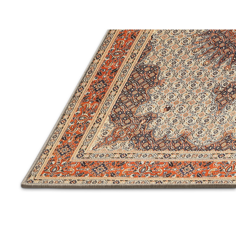Tapis brun/beige traditionnel Bonifácio, Rectangle 7 pi x 9 pi