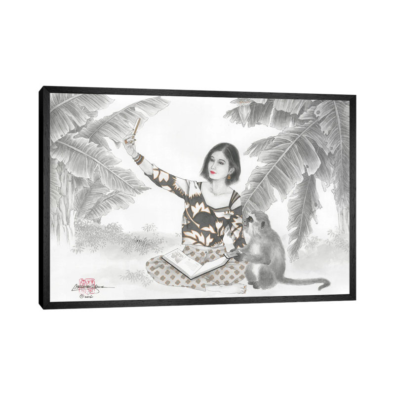 Monkey BFF - Painting on Canvas, Black Framed, 152.5 cm H x 101.5 cm W