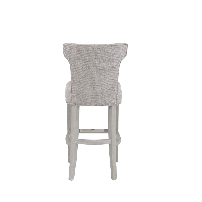 Tabouret de bar Canonbury Carleton, Tabouret de comptoir (hauteur de siège de 27 po), Argent argent, Blanc