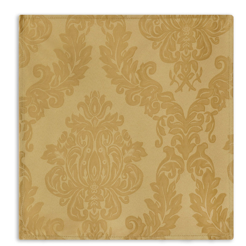 Burchfield 100% Polyester Damask Square Napkin, Gold