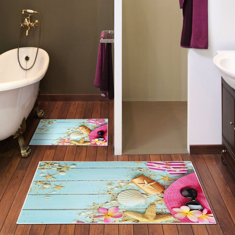 Ensemble de luxueux tapis de bain (2 pièces), 100% polyester, antidérapant, antibactérien | Dimensions: 19,7 po x 23,6 po et 23,6 po x 39,4 po | Tissu ultra-absorbant et facile à nettoyer, lavable à la machine à 86 ° F | Parfait pour la salle de bain ou le spa