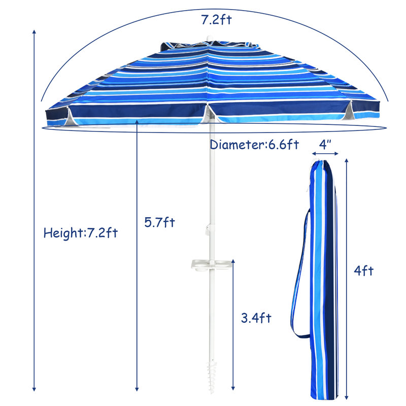 Porte-gobelet portatif de 7,2 pi Yurig, Bleu marine