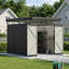 Charcoal Black Flat Roof Tool Shed