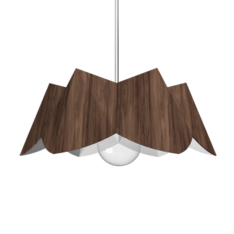 Physalis 1 - Light Pendant, 9.75" H x 25.74" W x 25.74" D, American Walnut