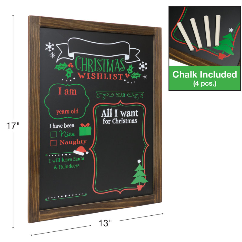 Excello Wooden Chalkboard 13 in by 17 in in Photo Frame Christmas Decoration
