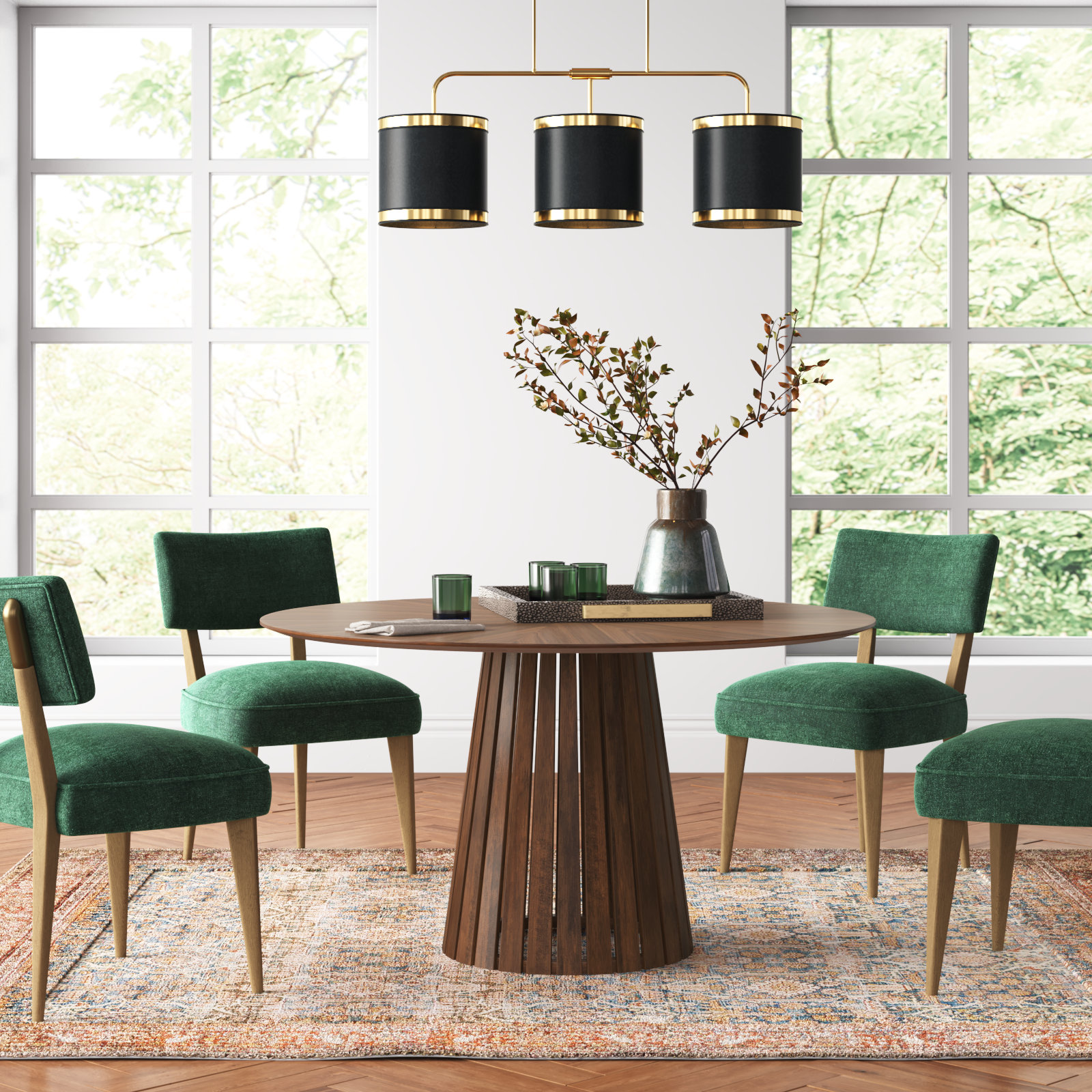 Greco 54'' Round Dining Table, Walnut