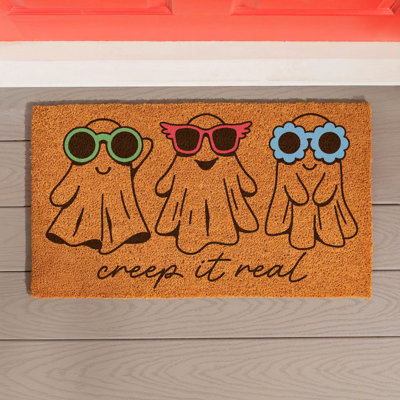 Tapis en fibre de coco Summerween Creep it Real, 28 po x 16 po