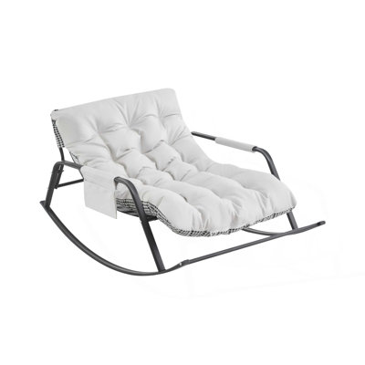 Chaise berçante avec fauteuil coulissant inclinable rembourré en cuir technique très large, fauteuil d'appoint moderne pour le salon, la chambre de bébé et la chambre à coucher
