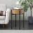 Wooden Handmade Slatted End Table With Black Legs-1722423393
