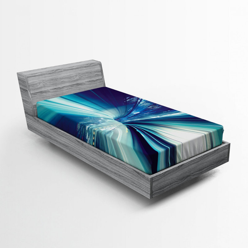 Microfiber Abstract Fitted Sheet, Twin Fitted Sheet