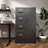 Metal Storage Vertical Filing Cabinet With Lock, Steel File Locker With 4 Drawers And 1 Door For School, Living Room, Bedroom, Office (Black)-1453102103