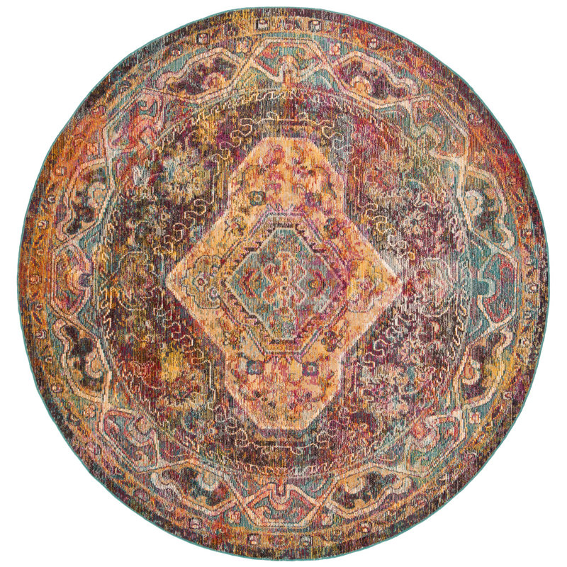 Florrie Crystal Performance Oriental Rug, Round 7'