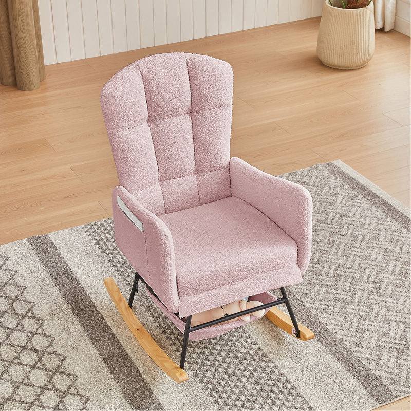 Fauteuil à bascule Teddy, Rose