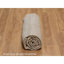 Tapis brun castor 8 pi x 8 pi, motif moderne panaché noué à la main, laine naturelle non tissée, tissage plat empilé, ton sur ton, texturé, rond, tapis oriental