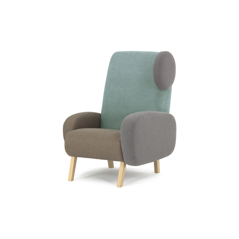Barlow Upholstered Armchair, Grey/Brown/Turquise