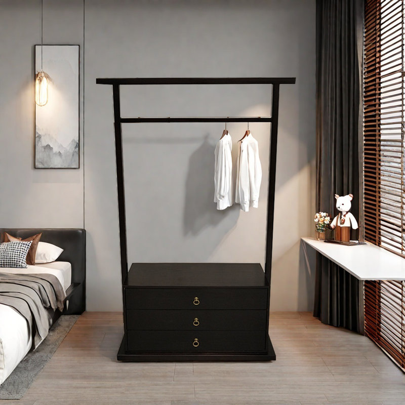 Large Capacity Coat Rack White Wax Wood