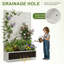 Lit de jardin en métal avec treillis et roues H 6 pi x l 4 pi - blanc-1972805452