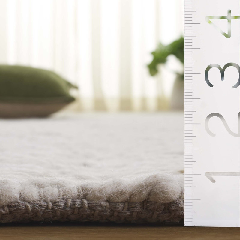 Natura Hand Loomed Wool/Cotton Abstract Rug in Beige/Ivory, Rectangle 4' x 6'