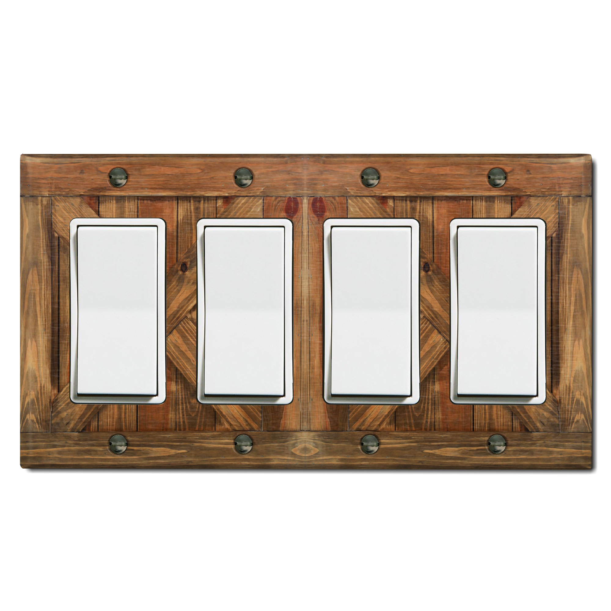 WorldAcc Brown Wooden Fence Gate Print Nature Themed 4 - Gang Rocker ...