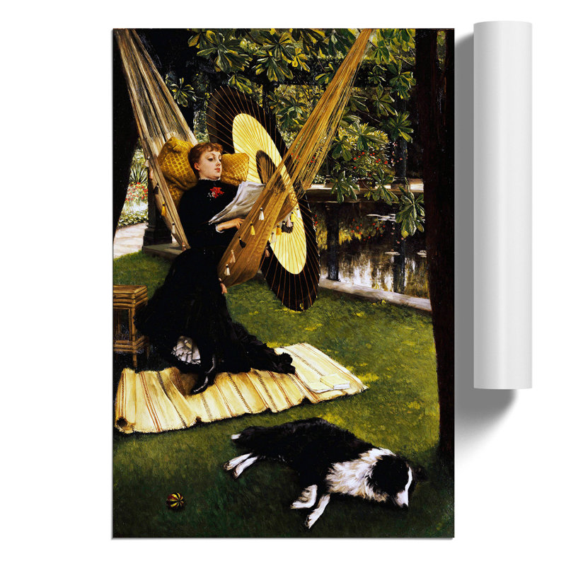 The Hammock by James Tissot - No Frame Painting, 59cm H x 42cm W x 0.1cm D
