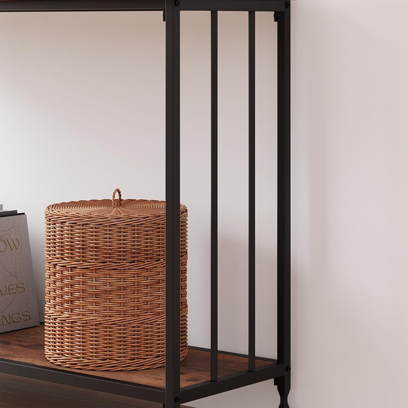 Console Table - Glass Shelf, Metal Frame