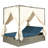 Adjustable Outdoor Sun Lounger With Canopy, Multi-Position Recline & Removable Cushion – Patio, Garden & Poolside Lounge Chair-1361006787