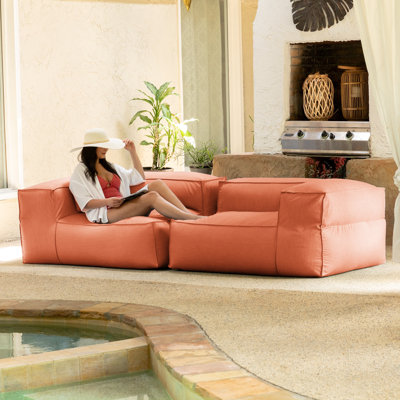 Mandile Outdoor Modular Loveseat - Luxurious Soft Seating for Poolside or Hospitality