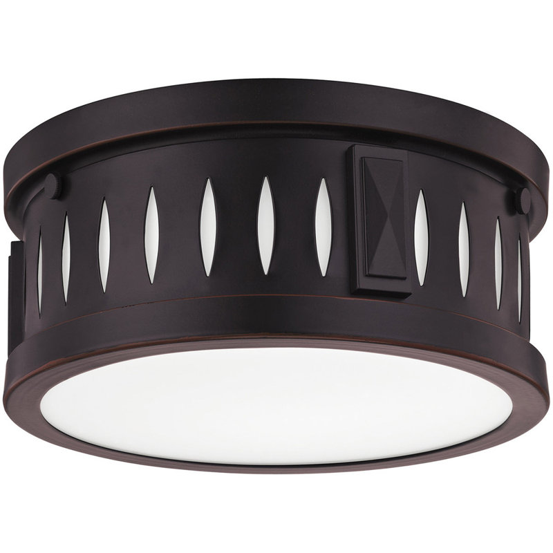 Plafonnier encastré en verre Hyrum, Bronze, H 4 po x l 10 po x P 10 po