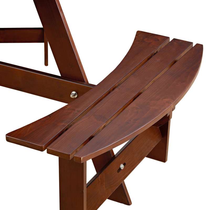 Ensemble de pique-nique pour l'extérieur 6 personnes avec trou pour parasol, Brun