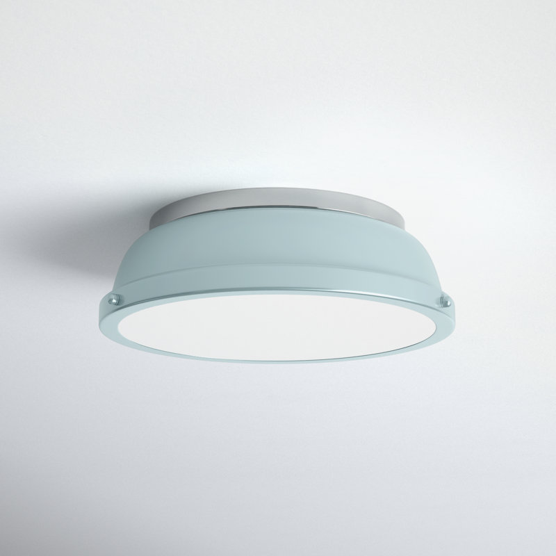 Calico Steel Flush Mount, Seafoam, Pewter