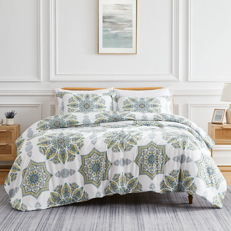 Infinity Microfiber Duvet Cover Set, King/Cal. King Duvet Cover + 2 King Shams, Blue