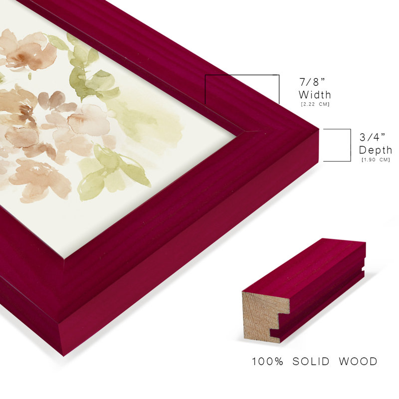 «The Softest Petals II», impression encadrée sur papier, Rouge, H 6 po x l 4 po x P 1 po