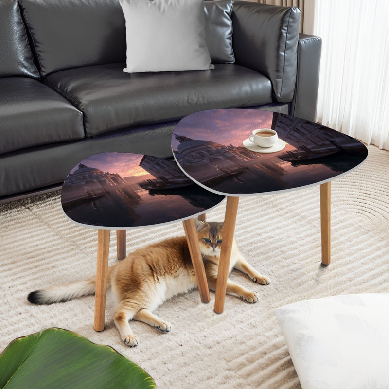 Ensemble de 2 tables basses gigognes Triangle