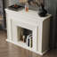 Foyer autoportant en bois massif beige