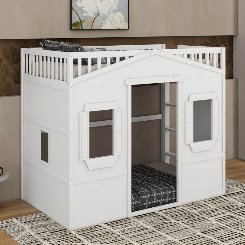 Lit mezzanine simple avec échelle, Blanc