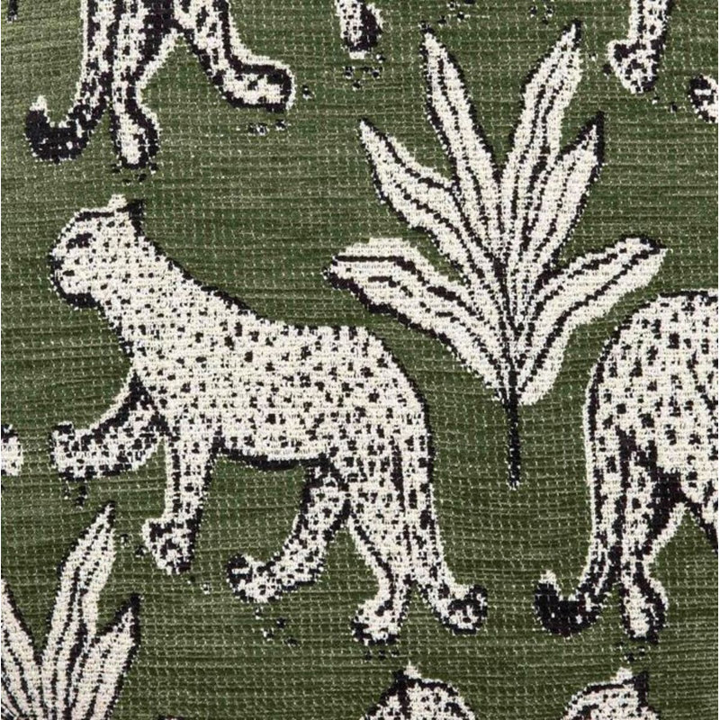Leopard Print Fabric Round Ottoman