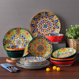 SIMI 16 Piece Porcelain China Dinnerware Set - Service for 4