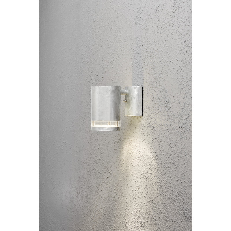 Modena Outdoor Armed Sconce, Silver and steel
