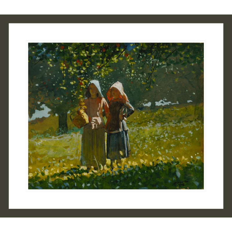 «Apple Cueillette» par Winslow Homer - impression giclée encadrée, H 23,5 po x l 26,84 po