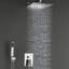 Bathroom Luxury Rain Mixer Combo Set Wall Mounted Rainfall Shower Head System Polished Chrome, (Contain Faucet Rough-In Valve Body And Trim)