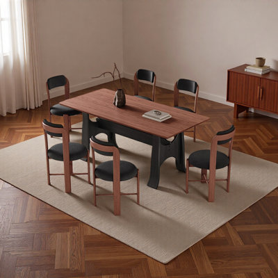 Mid-Century Style Solid Wood Dining Table