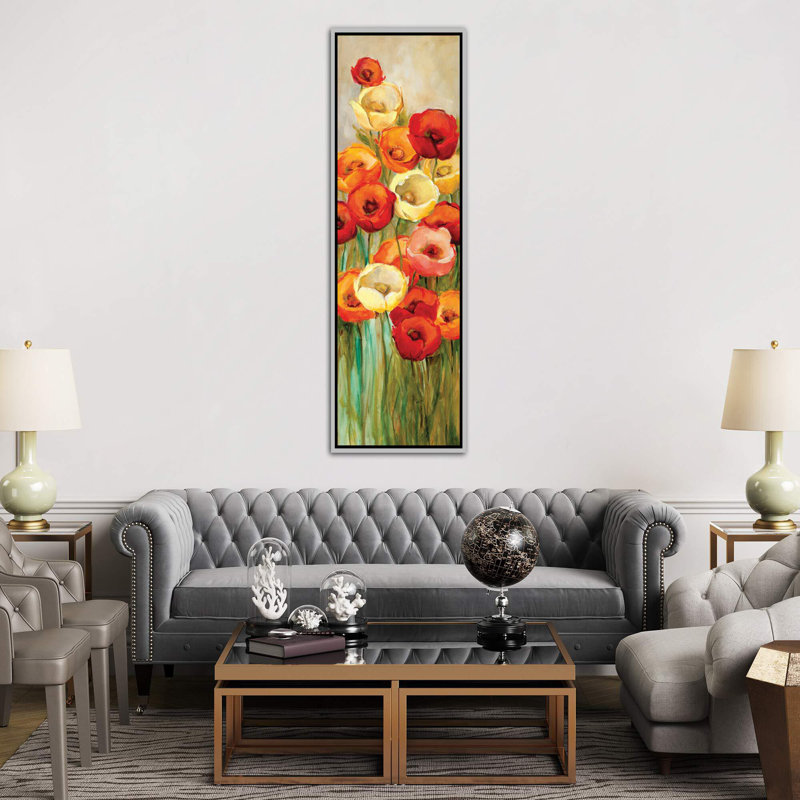 Une touche de soleil II - impression, Toile avec cadre argenté, H 72 po x l 24 po x P 1,5 po