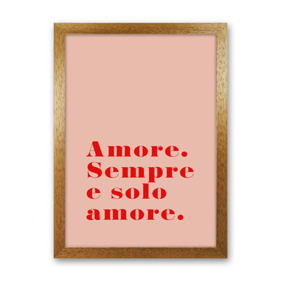 Amore Semore E Solo Amore  2 1 Piece Wall Art