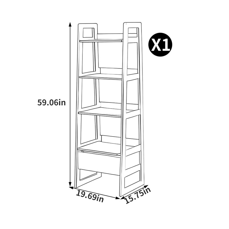 American style solid wood simple bookcase