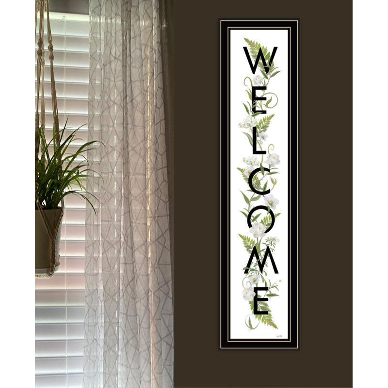 «Welcome Sign II», art mural encadré pour le salon et la maison par Fenway, Noir